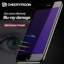 CHEERYMOON Фиолетовый Синий Eye Care для iPhone 7 полный плюс телефон полное покрытие Экран протектор для iPhone 8 закаленное Стекло бесплатная доставка