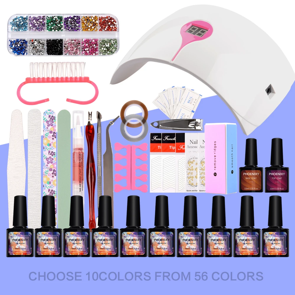 Все для маникюра Гель-лак для ногтей комплект 36 Вт Светодиодный потолочный светильник 10 шт. лак для ногтей Гель-лак био-Гели Soak Off Гель лак для ногтей, маникюр набор ногтей для маникюра