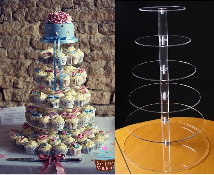 Random combinations 6 tier acrylic cupcake cake stand for weddingstand