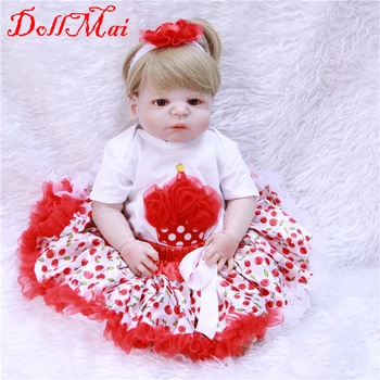 

Bebe DollMai 55cm Full Body Silicone Reborn Girl Baby Doll Toy Newborn Princess Babies Doll Fashion children gift bonecas