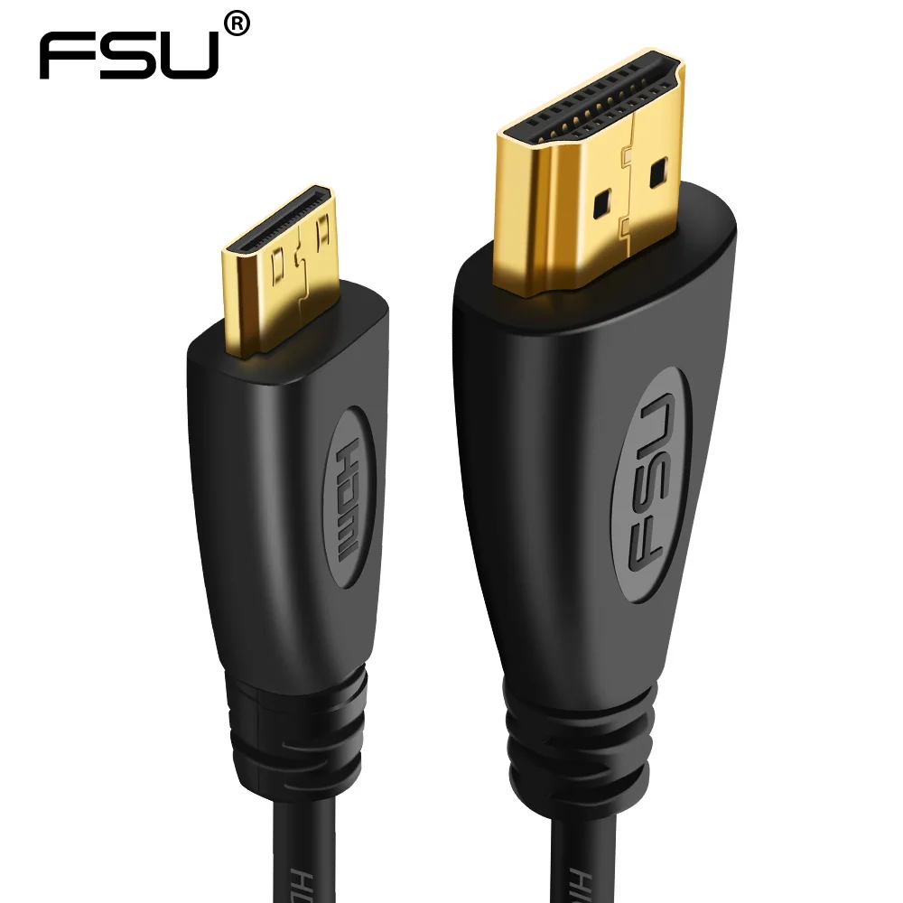 1080P 3D Effect Mini HDMI to HDMI Cable High Speed Adapter with Gold plated plug for camera monitor projector notebook