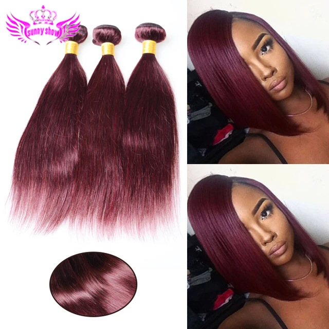 Wholesale Burgundy Hair Extensions 5Pcs lot Wine Red Virgin Malaysian