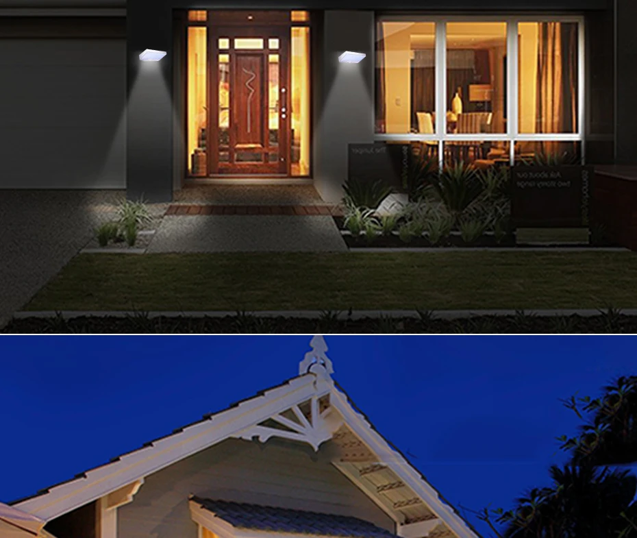Solar ao ar Sensor de Movimento Led à Prova Jardim Livre Dwaterproof Água Lâmpada Iluminação Solares Exterior Painel Energia Spotlight 48 Led Luz 15 Lâmpadas solares