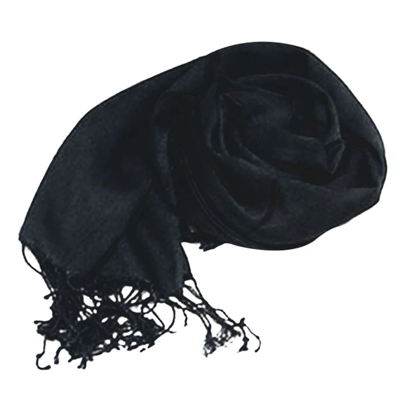 Новинка; Лидер продаж Для женщин шарф новый толстый свитер шаль чисто бахромой черный