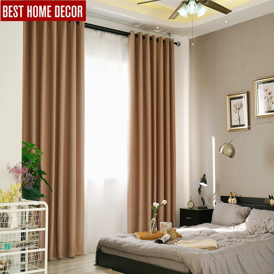 

Solid modern blackout curtains for living room bedroom finished window curtains for window treament blinds drapes