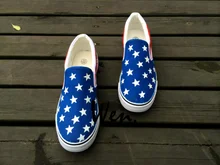 Wen Original Hand Painted Shoes Design Custom Stars Unisex Slip On Canvas Shoes for Christmas Birthday Gifts