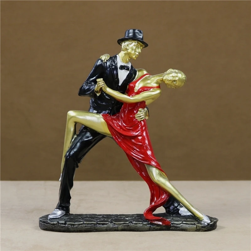 Passionate Tango Dancing Lovers Figurine Handmade Resin Pas De Deux Dancers Statue Souvenir Present Craft Ornament Accessories