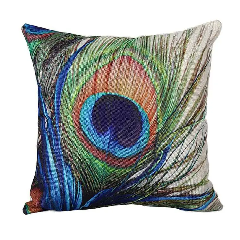 

Peacock Pillow Case Sofa Bedroom Home Decorative Throw linen pillow cover yellow Vintage sequin cushion cover 45x45cm D35M23