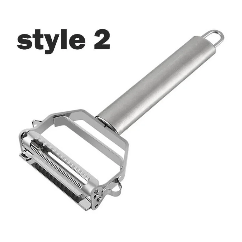 style 2 Высокое качество нержавеющая сталь картофель огурец морковь Терка жульен овощечистка овощи фрукты Овощечистка двойной строгание Терка инструменты - Цвет: style 2