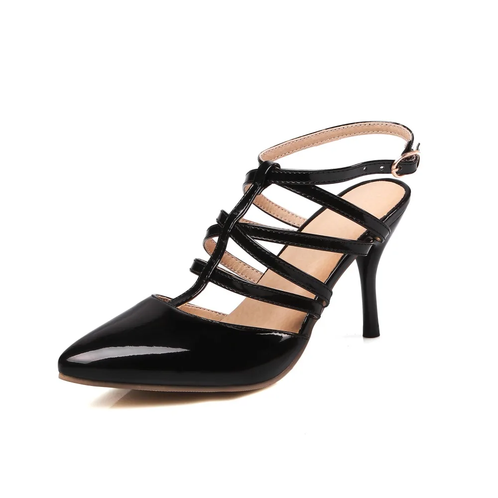 

New Stylish Women Sandals Pointed Toe Thin Heels Sandals Popular Black White Red Yellow Beige Shoes Woman Plus US Size 3.5-16