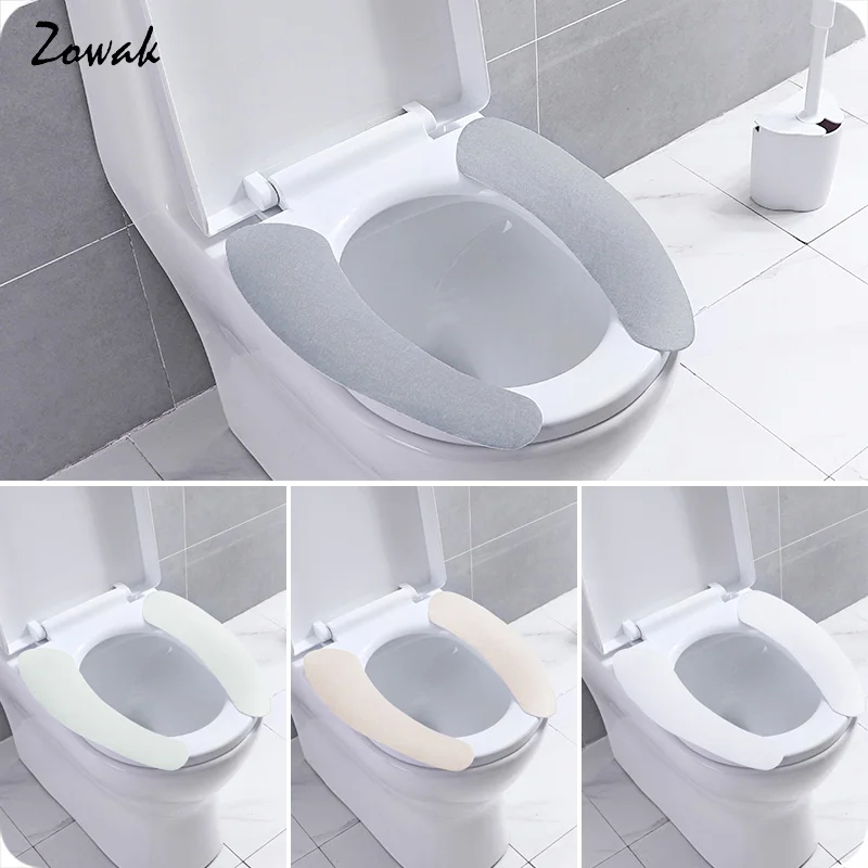 

Sticky Toilet Seat Cover Mat Lid Warmer Cover Pads Washable Toilet Warmer Mat Closestool Bathroom Pad Cushion Winter Washroom