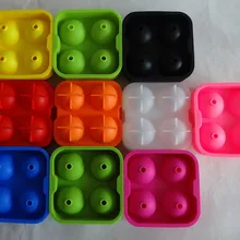 400 шт./партия, Пищевая силиконовая ледовая Сфера, многоразовая форма, разные цвета, 4x4,5 см, силиконовая формочка для шариков изо льда