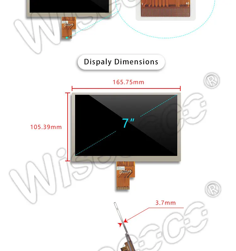 7,0 дюймов TFT ЖК-дисплей разрешение дисплея 1024x600 EJ070NA 01J 60 Гц 40 pin панель управления