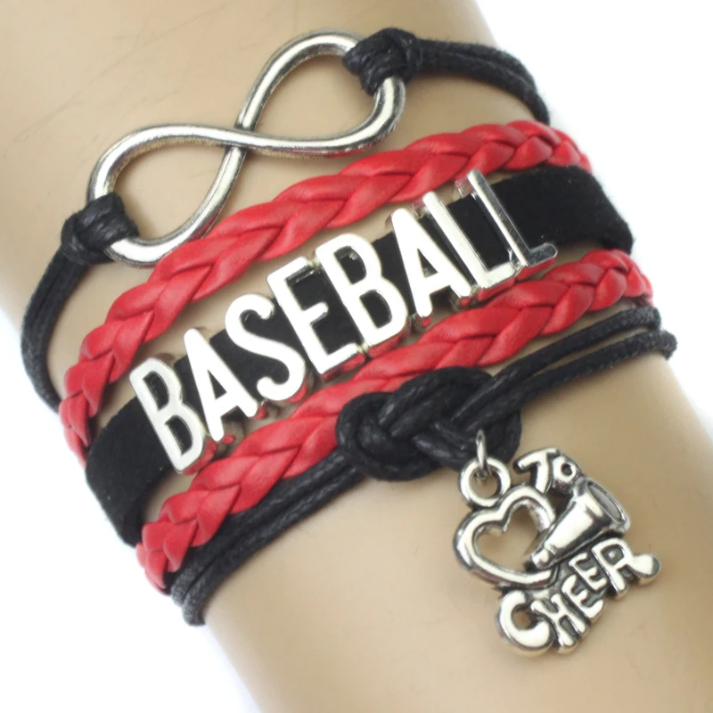 Infinity Love Baseball Bracelet Trendy Wrap Sports Bracelet Baseball