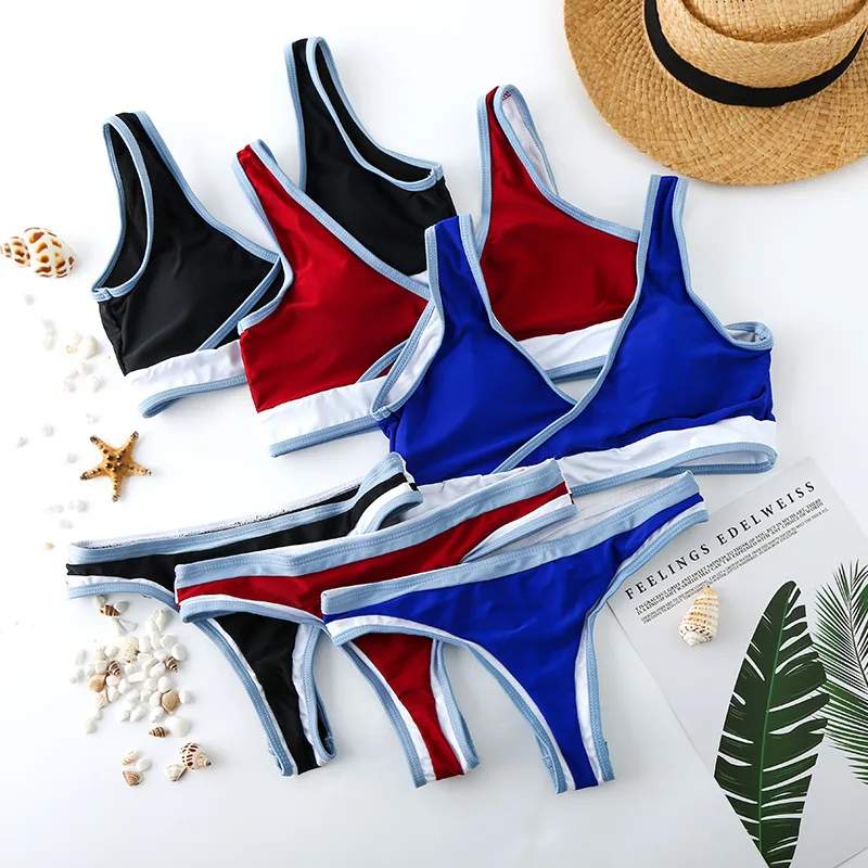 

Color Matching Women's Underwear Set Sports Type Chest Pad Wire Free Backless Underwear Durable High Elastic Sexy Underwear Set