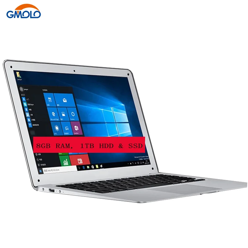Ультратонкий ноутбук бренда GMOLO 14 дюймовый экран HD Pentium N3520 8 ГБ ОЗУ 1 ТБ HDD