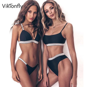 

Vikionfly Sexy Leopard Snake bikini 2020 Women Swimwear High Waist Push Up Halter Sequins Swimsuit Bathing Suit Sea Scoop Neon