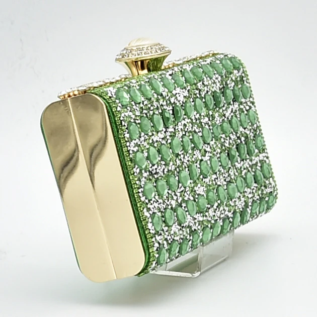 Новые зеленый цвет модная итальянская обувь и подходящая сумочка со стразами в африканском стиле свадебные туфли и сумка в комплекте Вечерние