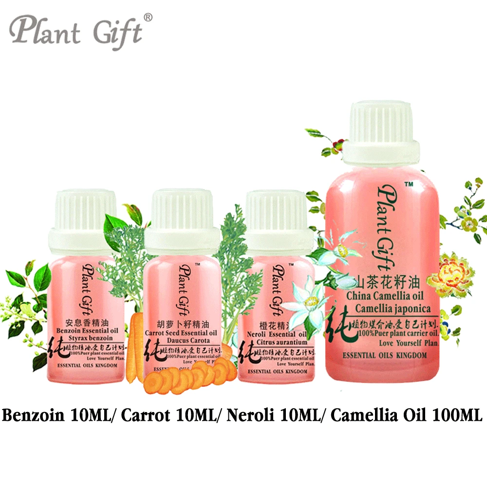 

Free Shopping 100% Pure Plant Essential Oils Benzoin / Carrot / Neroli / Camellia Oil Vietnam Imports Restore Elasticity Body