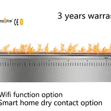48 дюймов 304# Нержавеющая сталь дистанционного управления черный или серебристый Смарт биоэтанола настенные камины