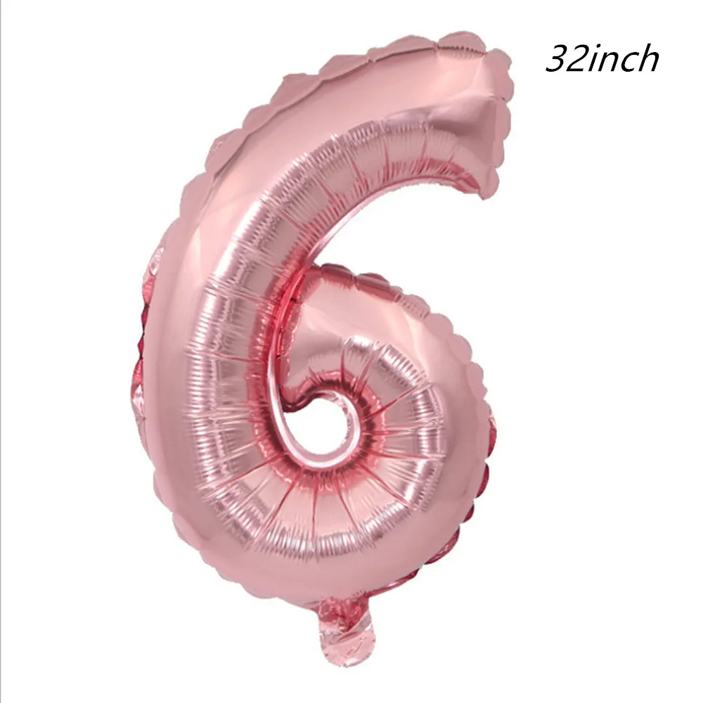 12 дюймов воздушный шар "Конфетти" мульти воздушные шары с днем рождения украшения Детский номер воздушный шар из фольги Globos товары для свадебной вечеринки - Цвет: 32inch Number 6