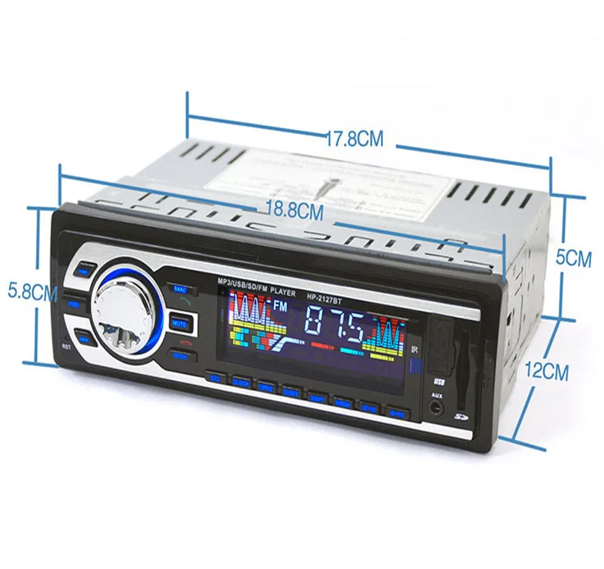 Новое автомобильное радио авто аудио стерео Поддержка FM SD MP3 плеер AUX IN USB с 12В
