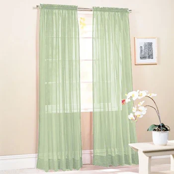 

Hot New Solid Color Voile Sheer Curtain Panel Window Curtains 100*200cm Pink Yellow