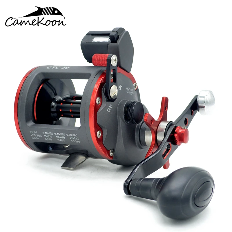 CAMEKOON Star Drag Level Wind Saltwater Fishing Reel Line Counter Trolling Reel CAMEKOON Star Drag Level Wind Saltwater Fishing Reel Line Counter Trolling Reel