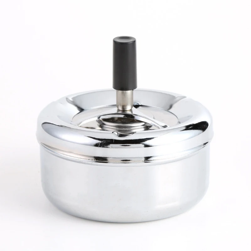 

Stainless steel ashtray tire type Windproof Rotating Practical Smokeless Metal Ashtray Round Ashtray