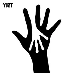 YJZT 9,5 см * 13,2 см "чужой руки" виниловая наклейка безопасности автомобиля Стикеры черный/серебристый C3-0502