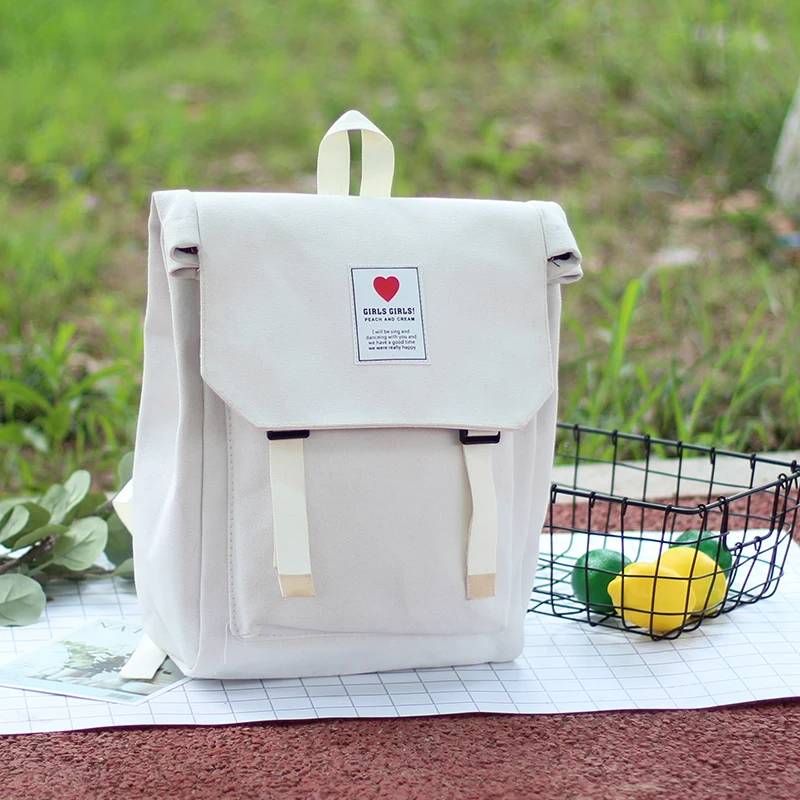 

School bag 15.6-inch notebook backpack female canvas Japanese fresh backpack campus student large-capacity backpack