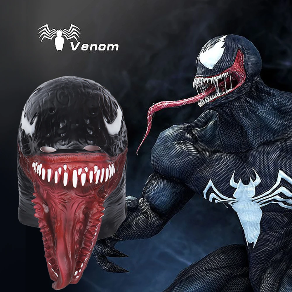 2018 The Venom Spiderman Mask Cosplay Black SpiderMan