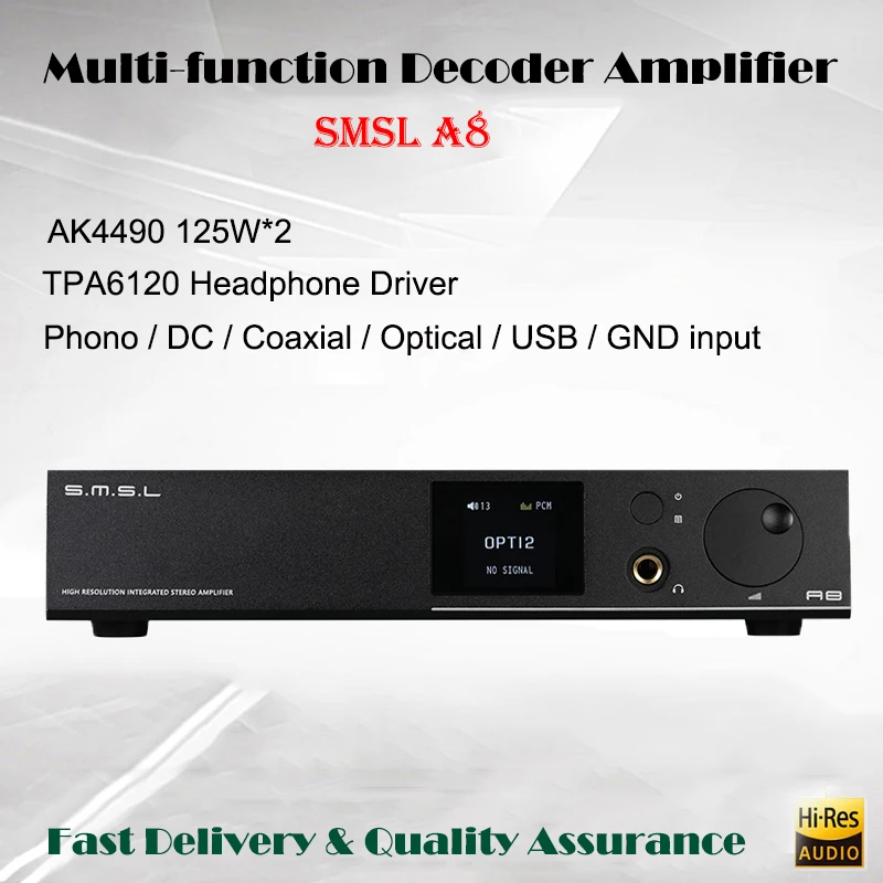 

SMSL A8 Desktop Digital Amplifier Dac Audio ICEpower Amplifier USB DAC Amp Decoder Audio Amplifier Hifi Amplificador AK4490