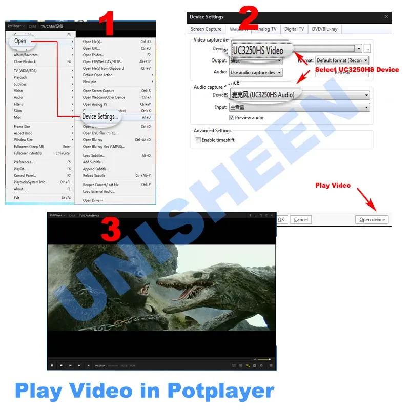 play video in potplayer