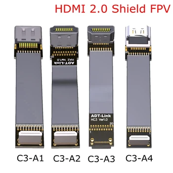

C3-A FPV Mini HDMI Down angled to HDMI 2.0 Type A Up Down Elbow male Female 20pin 4K 60Hz HD Flat FPC Cable 5cm-10m 20cm 30cm