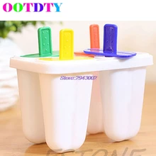 4 ячейки Мороженое Поп форма для мороженого леденец плесень лоток Сковорода Кухня DIY APR6_45