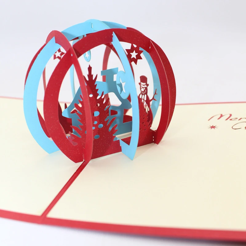  3D Handmade 2019 New Design Ring Circle Christmas House Paper Invitation Greeting Cards PostCard Re - 32910341746