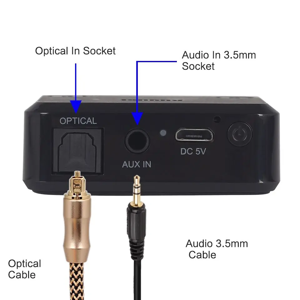 August MR270 Bluetooth Audio Transmitter with Optical Audio In ,aptX Low Latency
