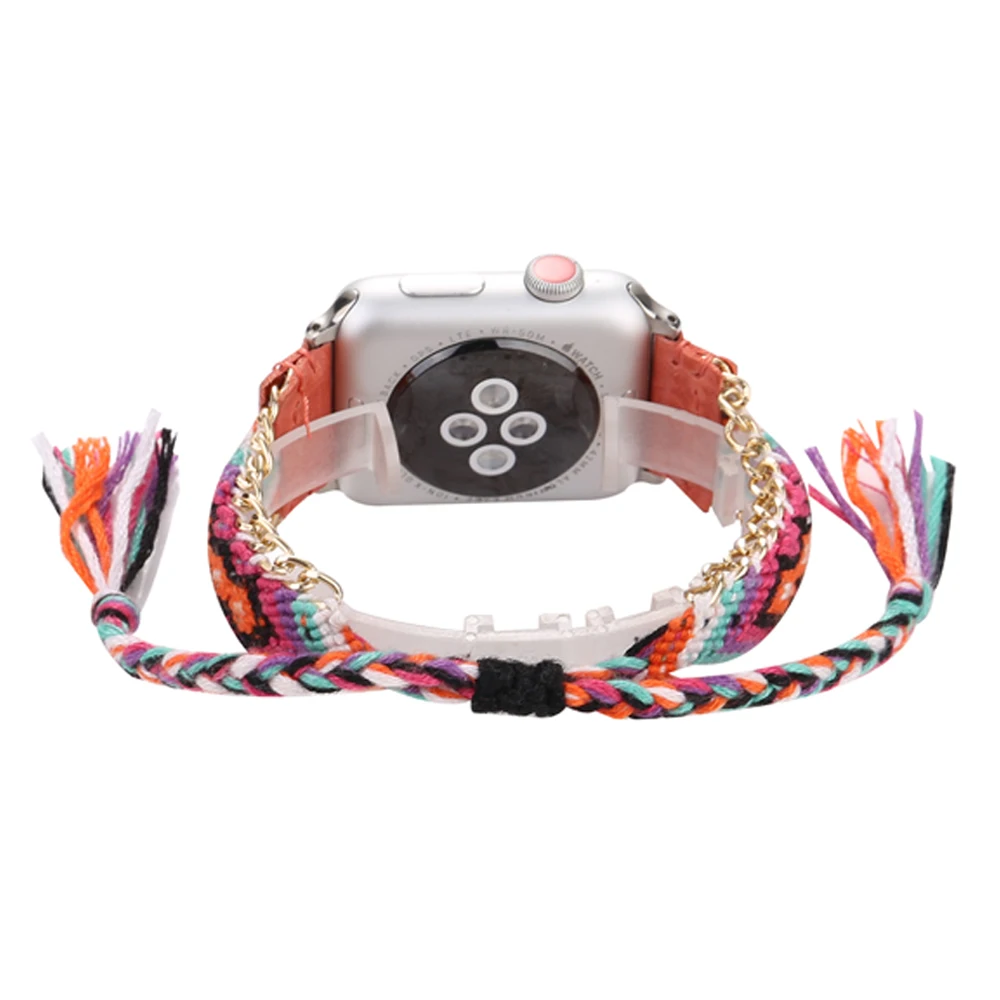 

EIMO Woven Strap for Apple Watch 4 Band 44mm 40mm Iwatch Series 4Accessories Handmade clock Colorful Wrist Bracelet Watchband