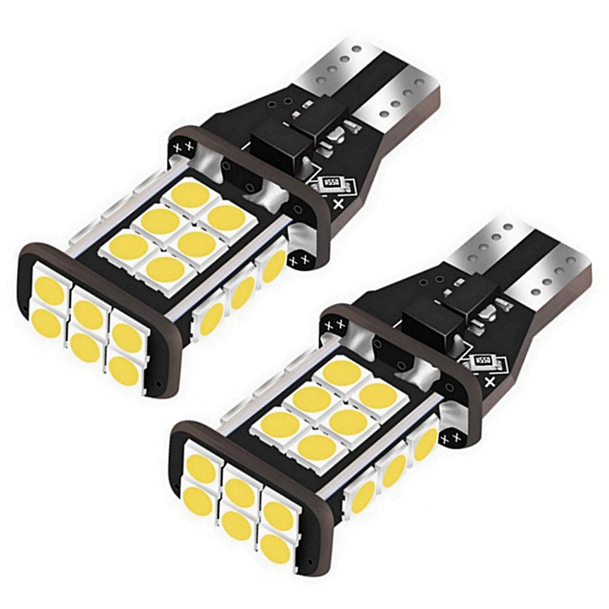 

2PCS T15 W16W Super Bright 3030 LED Car Auto Backup Reverse Stop Parking Light Bulb for Hyundai Verna ix35 Solaris Veloster