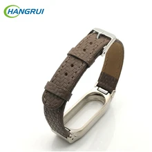 Hangrui ремешок для xiaomi mi Band 2 Браслет замена браслета для xiaomi mi band 2 starp металлическая рамка кожаные Смарт-часы