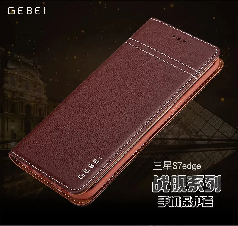 Роскошный фирменный флип-чехол GEBEI из натуральной кожи с уникальным магнитным дизайном для samsung Galaxy S7 Edge S8 S9 S10 Plus