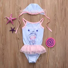 Купальник для девочки, одежда для девочек, детские ремни для девушек, купальники для пляжа, купальники с рисунком, кружевные, раздельные купальники+ шляпа# LR3