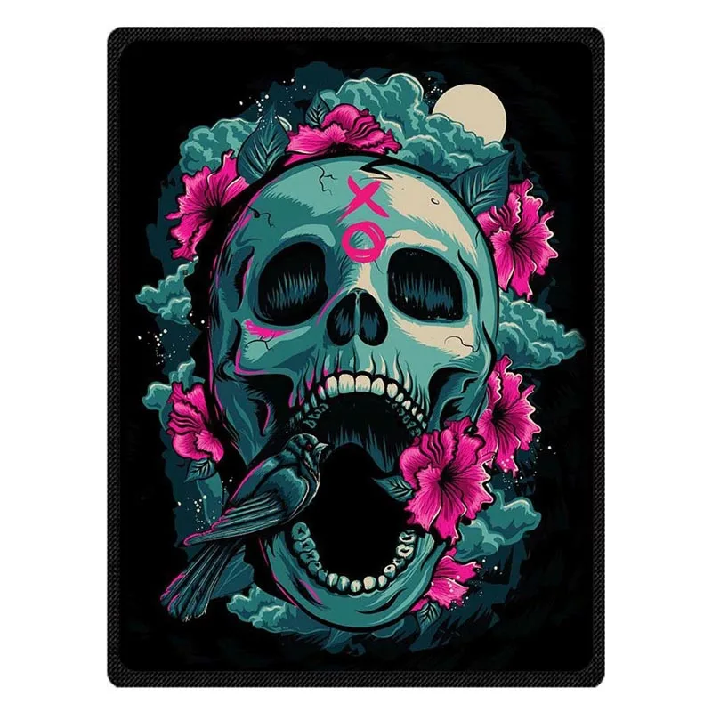 

Summer Air Conditioning Blanket Soft Plush Plaids Personalized Sugar Skull Pattern Sofa Car Travel Throw Blankets