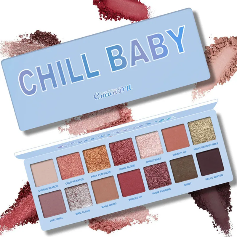 

Cmaadu 14 Color Nude Shining Eyeshadow Palette Makeup Shimmer Glitter Pigment Smoky Eye Shadow Pallete Waterproof Cosmetics