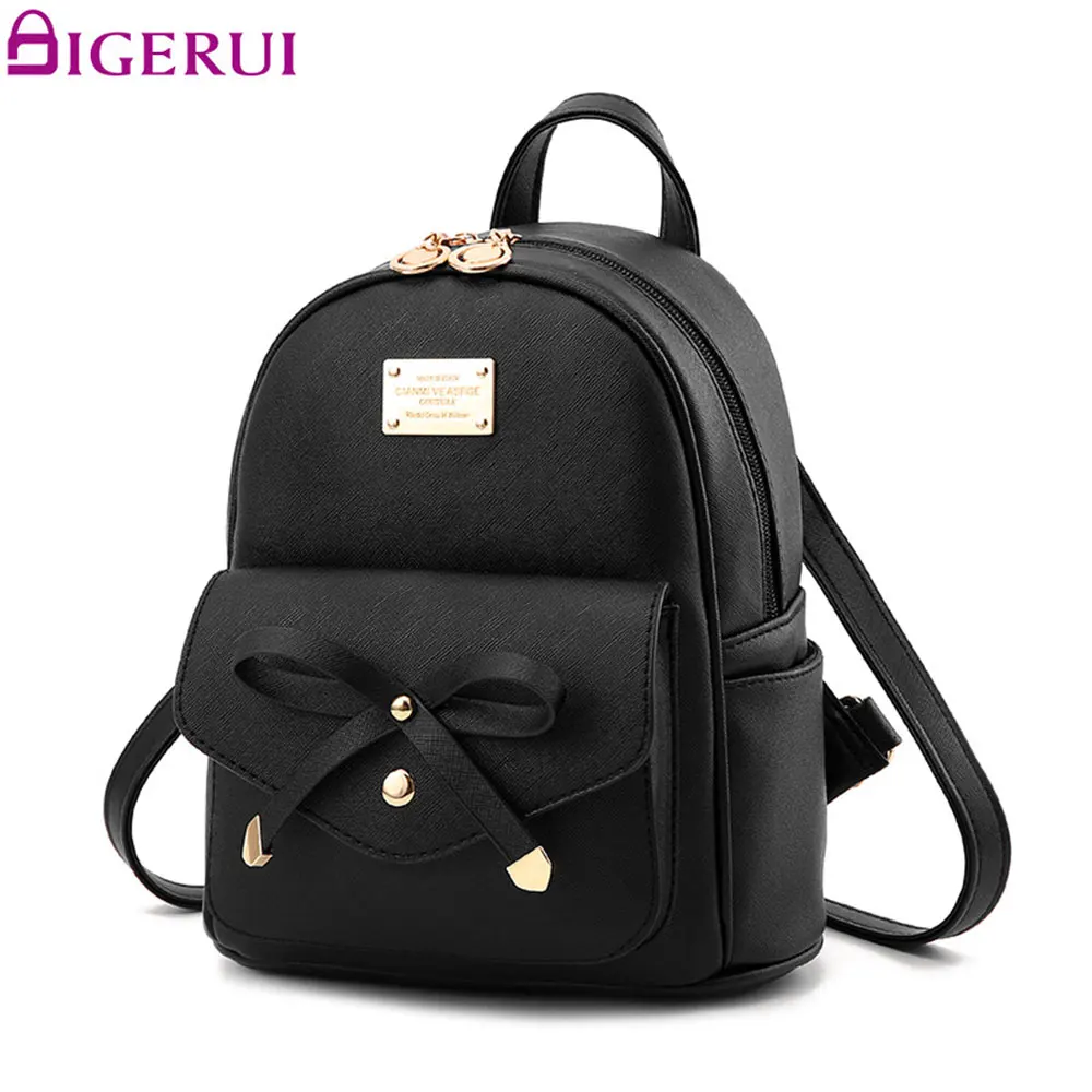 DIGERUI New Women Backpack PU Leather Lady Fashion Backbags Cute School Bags Backpack For ...