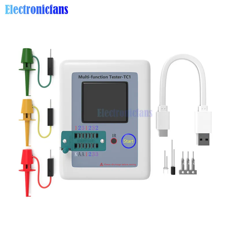 Транзистор тестер 1,8 дюймов красочный дисплей Многофункциональный LCR-TC1 тестер детектор для диода Триод конденсатор резистор NPN PNP