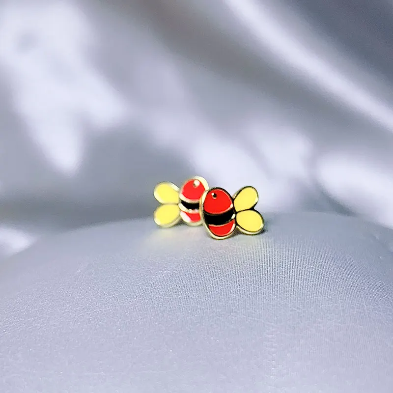 

s925 sterling silver stud earrings female Sen Department of sweet little bee earrings ear jewelry fashion small fresh