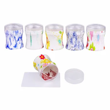 

Big Size Pure Clear Jelly Silicone Nail Art Stamper Scraper with Cap Transparent 3.8cm Nail Stamp Stamping Tool