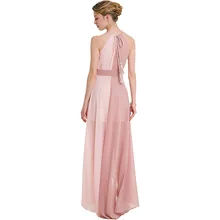 Amoyblue 2 Colors Pink/khaki Women Chiffon Long Summer Dress with PatchworkElegant Green/Gray Lady Split DressSexy Dresses